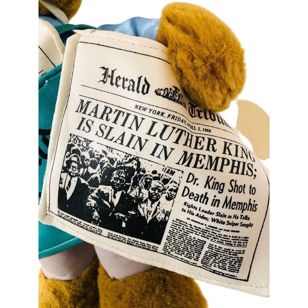 Nanco Toy Connection Headline Bears Martin Luther King Slain Plush Brown Medium - Picture 2 of 9